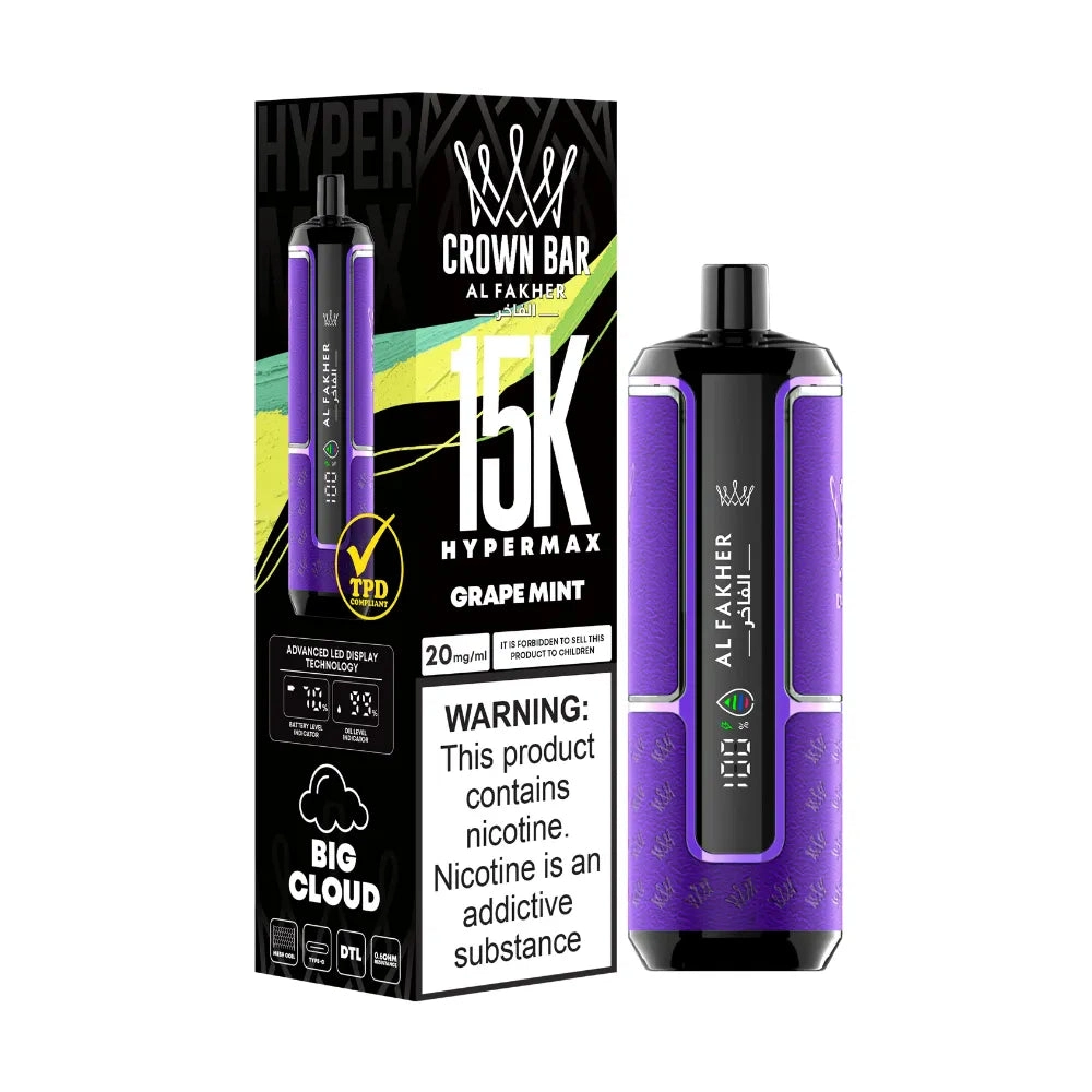 Al Fakher Crown Bar Ice Adjust 15000 -5 packs or more - Berry blue