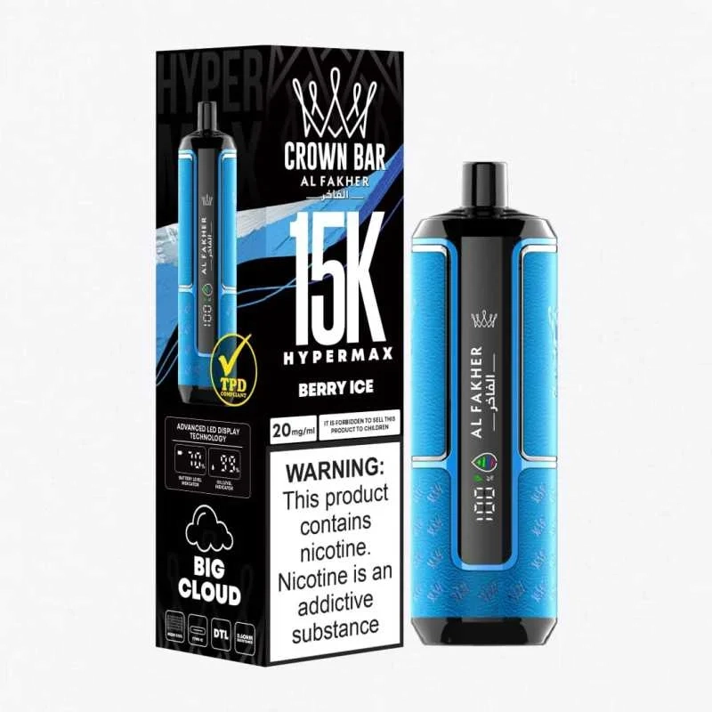 Al Fakher Crown Bar Ice Adjust 15000 -10 packs or more - Berry blue