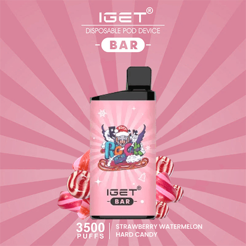 IGET BAR STRAWBERRY WATERMELON HARD CANDY 3500 Puffs Disposable Vape - Image 2